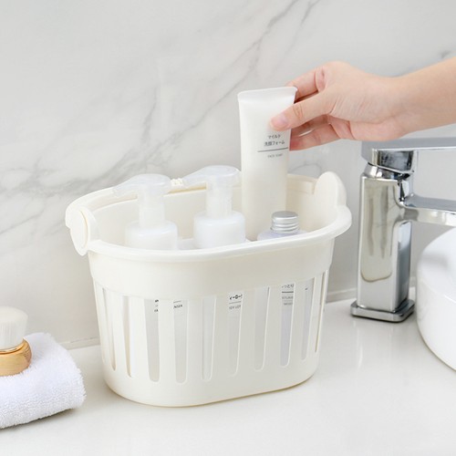 2pcs Hollow Portable Shower Basket Bathroom Storage Basket Bathing Basket - Picture 2 of 11