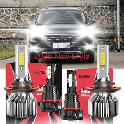 For Ford Escape 2008-2009 LED Headlight High/Low + Fog Light Bulbs Bright White