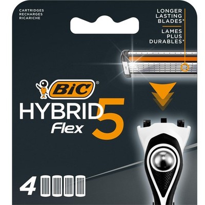Hybrid 5 Flex Herrenrasierer Nachfüllpackungen mit 5 beweglichen Nano Tech Titanium 4 Stück