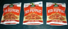 Lot of (3) Fresh Gourmet Crispy Red Peppers - Lightly Salted - 3.5 Ounce Package