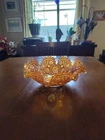 Carnival Imperial Long Hofstar Ruffled 11" Fruit Bowl, Vintage