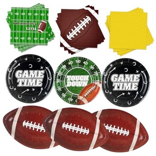 168Pcs Football Party Supplies Tableware Set,Football Party Set Includes