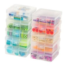Clear Storage Cases, 10-Pack, Made in USA , Plastic Bead 10 - Pack Small