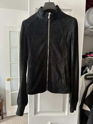 Rick Owens Intarsia high neck Lamb Leather Jacket. Blistered 46 | eBay