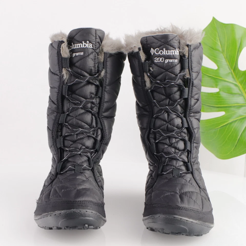 Columbia Womens Minx Mid Boot Size 10 Black Waterproof Lace Up Quilted Snow Fury - Image 2 of 4