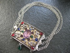 Kropfkette Silber 830 Schweden Handarbeit 3 reihig 1909 massiv prächtig 94 gr.