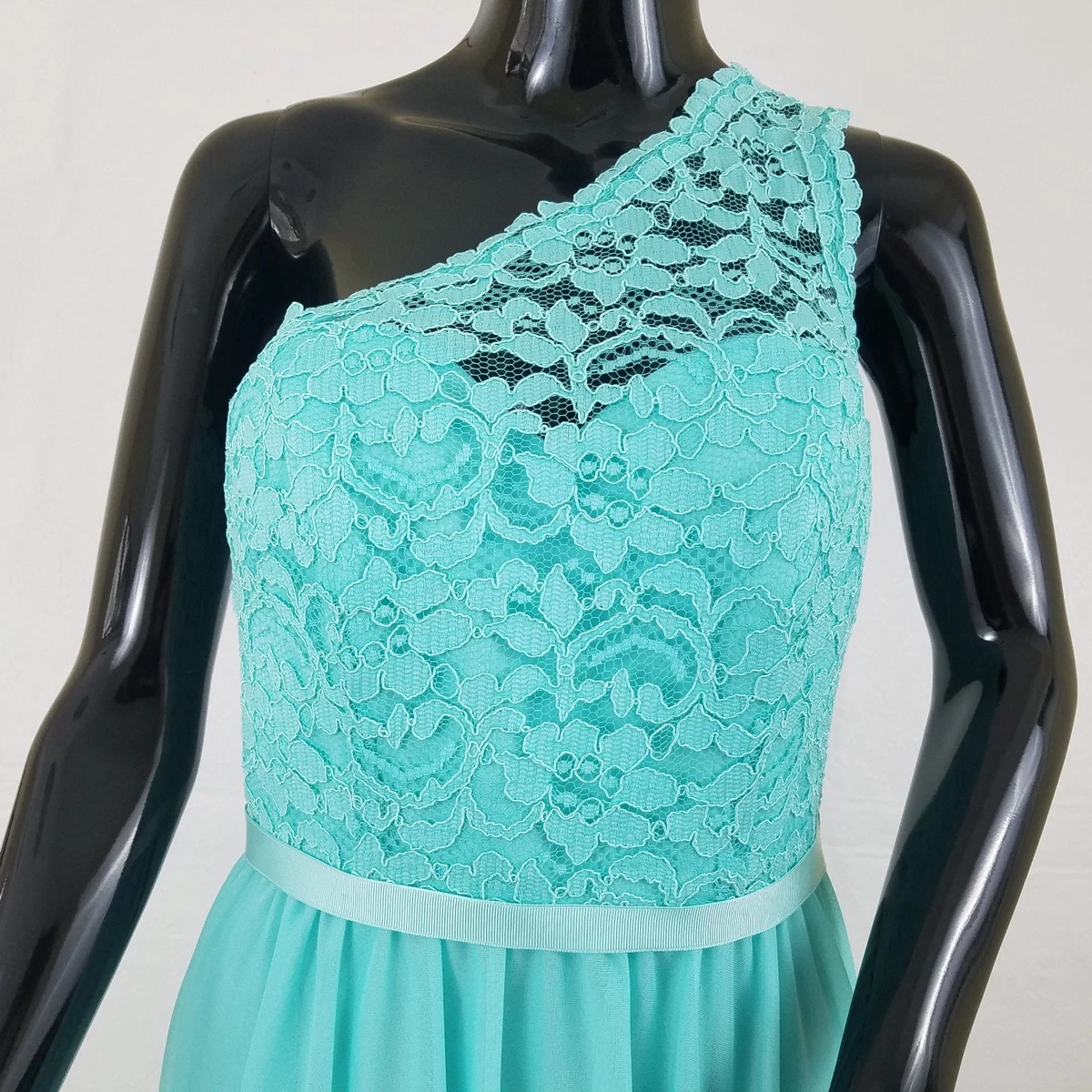 David's bridal one top shoulder lace dress