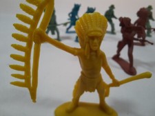 Vintage Cowboys and Indians Plastic 2" Action Figures 5 Cowboys 5 Indian