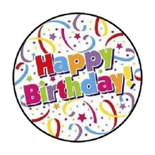 48 Happy Birthday ENVELOPE SEALS LABELS STICKERS 1.2" ROUND