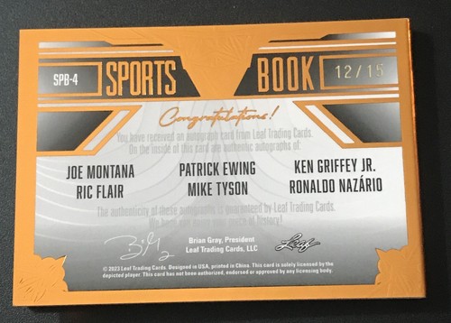 Libro deportivo Leaf History Book 2023 6 automático Montana Griffey Ronaldo Tyson 12/15 - Imagen 5 de 5