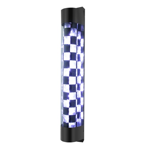 Barber Pole Light LED Black&White Checks Rotating Hair Salon Shop LED Lighting - Picture 3 of 21