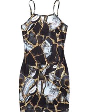 SHEIN SPAGHETTI STRAP MARBLE PRINT COMFY STRETCH BODYCON CAMI DRESS SIZE S NEW