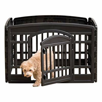 24'' Small Dog Exercise Playpen Portable Plastic Outdoor Indoor
