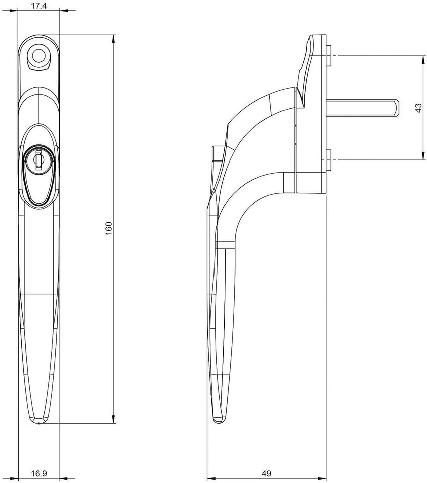 10 Pack UPVC Window Handle Quartus Universal Double Glazing 40mm - Image 4 of 4