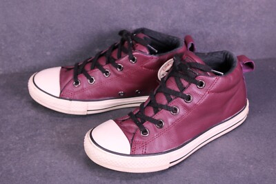 Converse Sneaker Chucks All Star Street Mid Unisex Gr. 35 Leder Bordeaux BC666