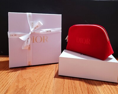 DIOR Red Velvet Pouch with Gift Box