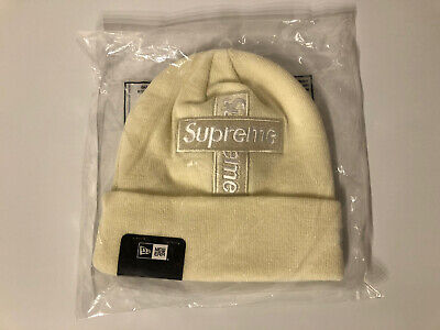 Supreme New Era Cross Box Logo Beanie Natural | eBay