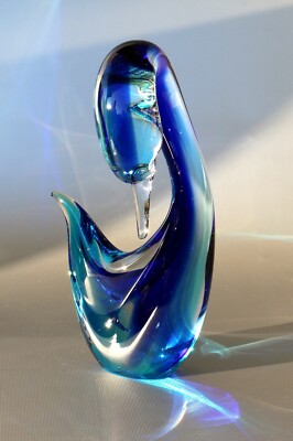 Murano Sommerso Schwan, Flavio Poli, Seguso Vetri d´Arte, H.~ 28cm,~1,8kg, ~1960