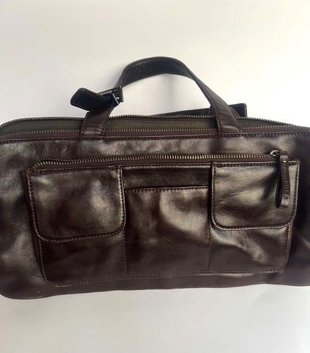 vintage Hugo Boss Brown Leather Travel Handbag - Picture 20 of 20