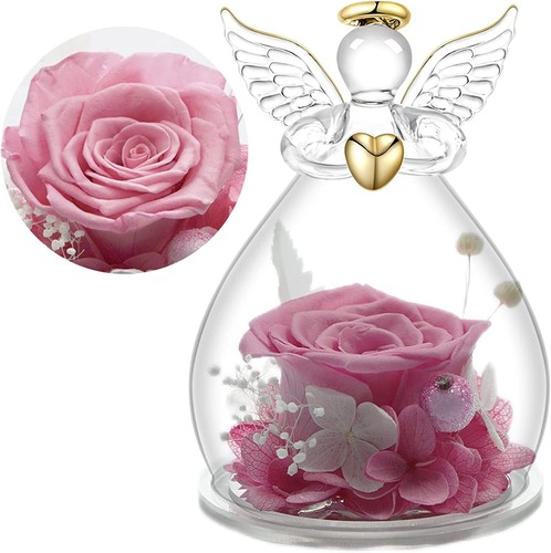 LinjunFa Cadeau Maman - Rose Eternelle avec Papillon et Diamant - Rose Eternel sous Cloche en Verre, Artificielle LinjunFa Cadeau Maman - Rose Eternelle avec Papillon et Diamant - Rose Eternel sous Cloche en Verre, Artificielle