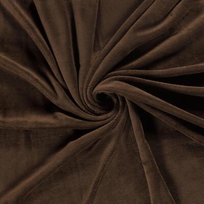 Doppelseitiger Koralle Kuschel Fleece Stoff Material DUNKELBRAUN