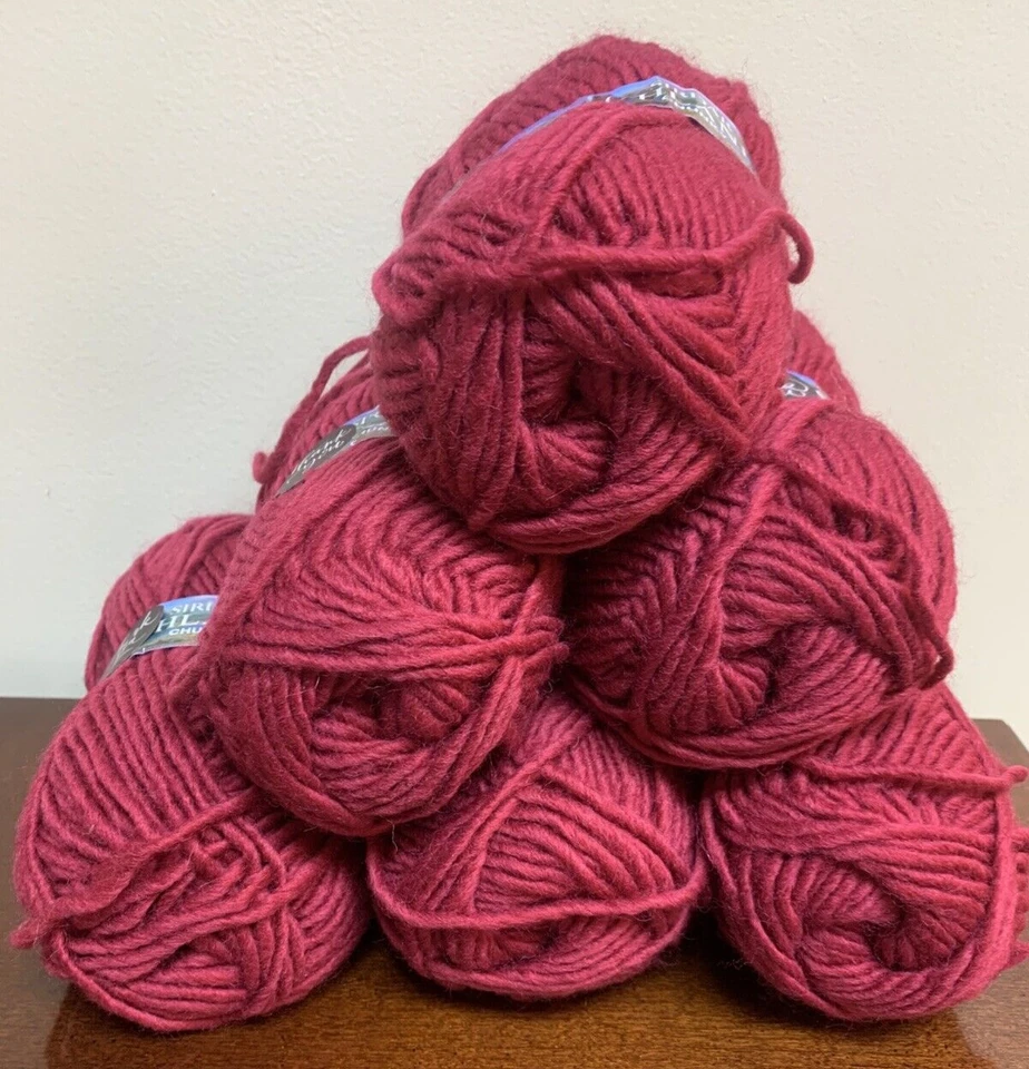 Lot of 6 Skein Lot Sirdar Highlander Chunky Wool Acrylic Yarn Crimson Red - Image 2 of 4