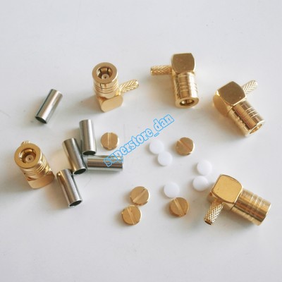 10X SMB female jack 90° crimp RG174 RG316 LMR100 right angle Sirius Connector