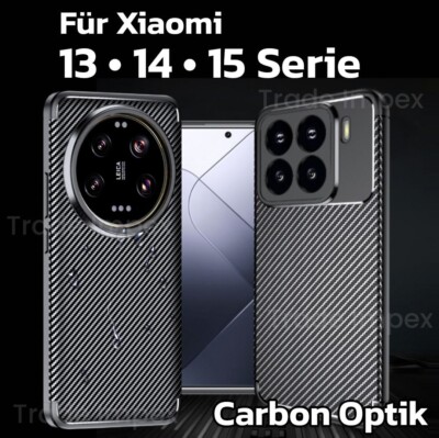 Handy Hülle für Xiaomi 13 13T 14 14T 15 Pro Plus Ultra Redmi Note Carbon Optik