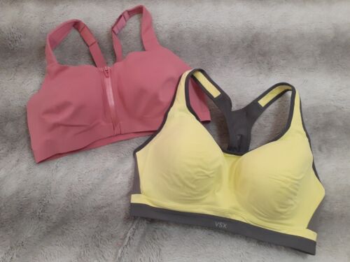 Lot of 2 Victoria's Secret VSX Sports Bras Pink Neon 36D 36DD Active Yoga