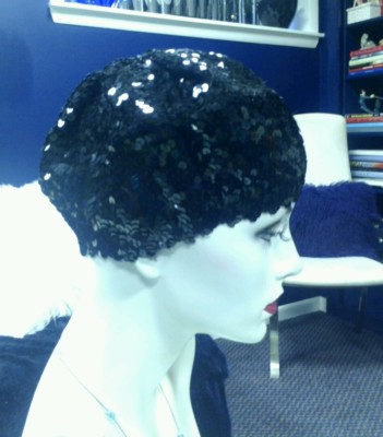 sequin skull cap