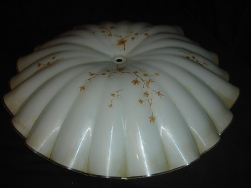 Large Vintage Art Deco Style Glass Ceiling Light Shade 19" Scalloped Delicate - Picture 11 of 17