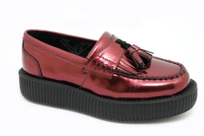 T.U.K. V8983 TUK Viva Low Creeper Slipper Red Metallic Rockabilly