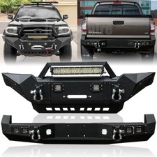 Front And Rear Bumper W/led Lights D-ing Winch Plate For Toyota Tacoma 2005-2015