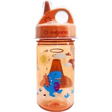 Nalgene Sustain Grip-N-Gulp 12oz Kids Bottle w/ Cover Orange Volcano Sippy Cup