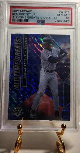 2021 Panini Mosaic All-Time Greats Camo Blue Ken Griffey Jr PSA 10 #ATG7