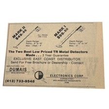 Mark II metal detector pubblicità stampa vintage anni 70 Electronics Corp Springfield MA