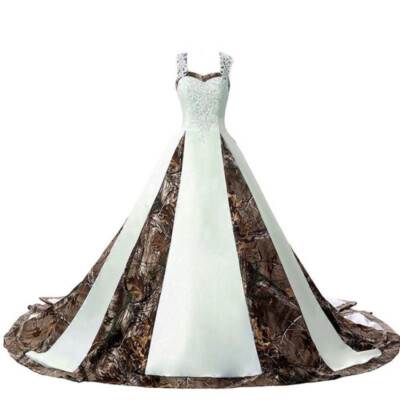 Asulla New Camouflage White Wedding Dresses Satin Camo Appliques Bridal Dresses | eBay Asulla New Camouflage White Wedding Dresses Satin Camo Appliques Bridal Dresses | eBay
