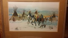 Vintage David Williams Tos-que Painting -- Winter Hunt 