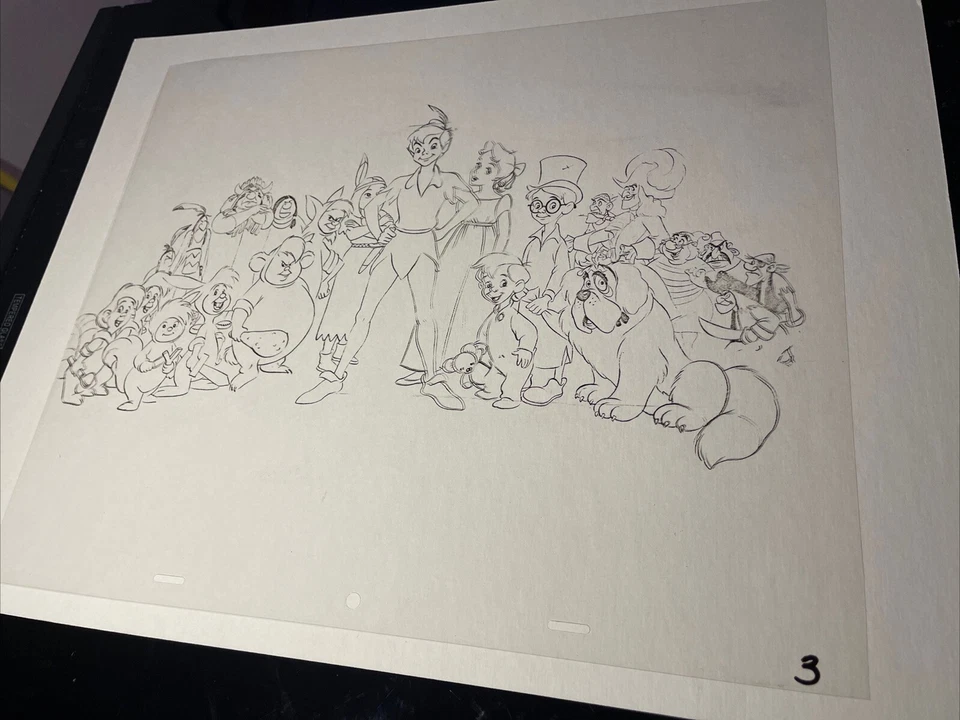 PETER PAN Animación Celdas Walt Disney Producción Arte De Colección Wendy Modelo Cel 1953 Foto 3 de 4
