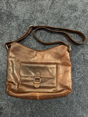 Jack Georges Voyager Dark Brown & Black Leather Crossbody