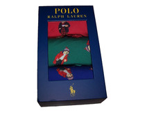 POLO RALPH LAUREN 3 BOXERS BRIEFS SZ L RED GREEN BLUE BEARS NIB