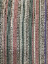 BEIGE GREEN ORANGE STRIPED CHENILLE UPHOLSTERY BROCADE FABRIC 54 in. Sold BTY