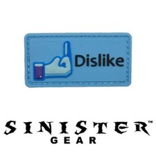 SINISTER GEAR "DISLIKE" PATCH PVC - COULEUR - vrai McCoy, fabriqué aux USA !