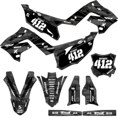 2003-2008 fits POLISPORT RESTYLE KX 125 APACHE Grey Senge Graphics Kit Compat...