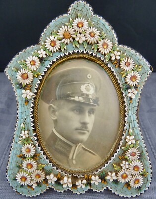 Schöner alter Bilderrahmen Mikro Mosaik ca. um 1880