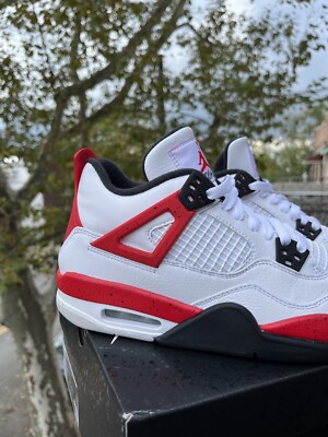 Nike Air Jordan 4 Retro GS Red Cement 7Y Womens 8.5 408452-161
