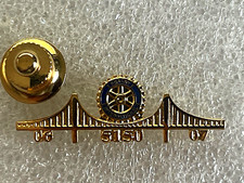 ROTARY INTERNATIONAL Small Gold-Tone Pinback Lapel Pin #2