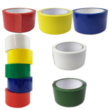 COLOURED PACKING TAPES (48MM X 66M) LOW NOISE ADHESIVE FOR PARCEL BOX PACKAGING