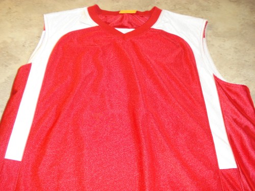 Galyan's Athletic Herren Shirt zweifarbig rot mit weiß ärmellos Gr. XL - Bild 3 von 11