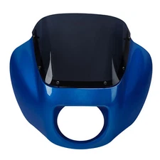 Headlight Fairing & Windshield Fit For Harley Softail FXBB FXLR Electric Blue